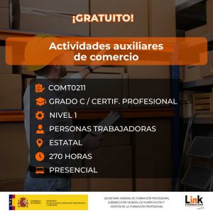 Curso de Actividades auxiliares de comercio para trabajadores - Link Formación