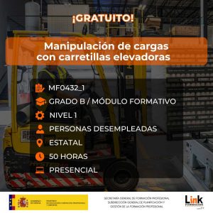 Curso de Manipulación de cargas con carretillas elevadoras para desempleados - Link Formación