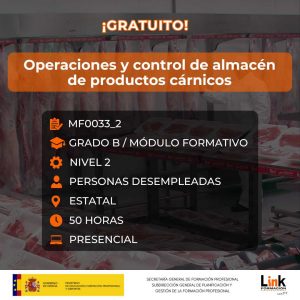 Curso de Operaciones y control de almacén de productos cárnicos para desempleados - Link Formación