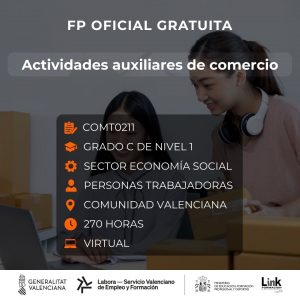 Curso de Actividades auxiliares de comercio para trabajadores - Link Formación