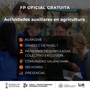 Curso de Actividades auxiliares en agricultura para desempleados - Link Formación