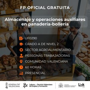 Curso de Almacenaje y operaciones auxiliares en panadería-bollería para trabajadores - Link Formación