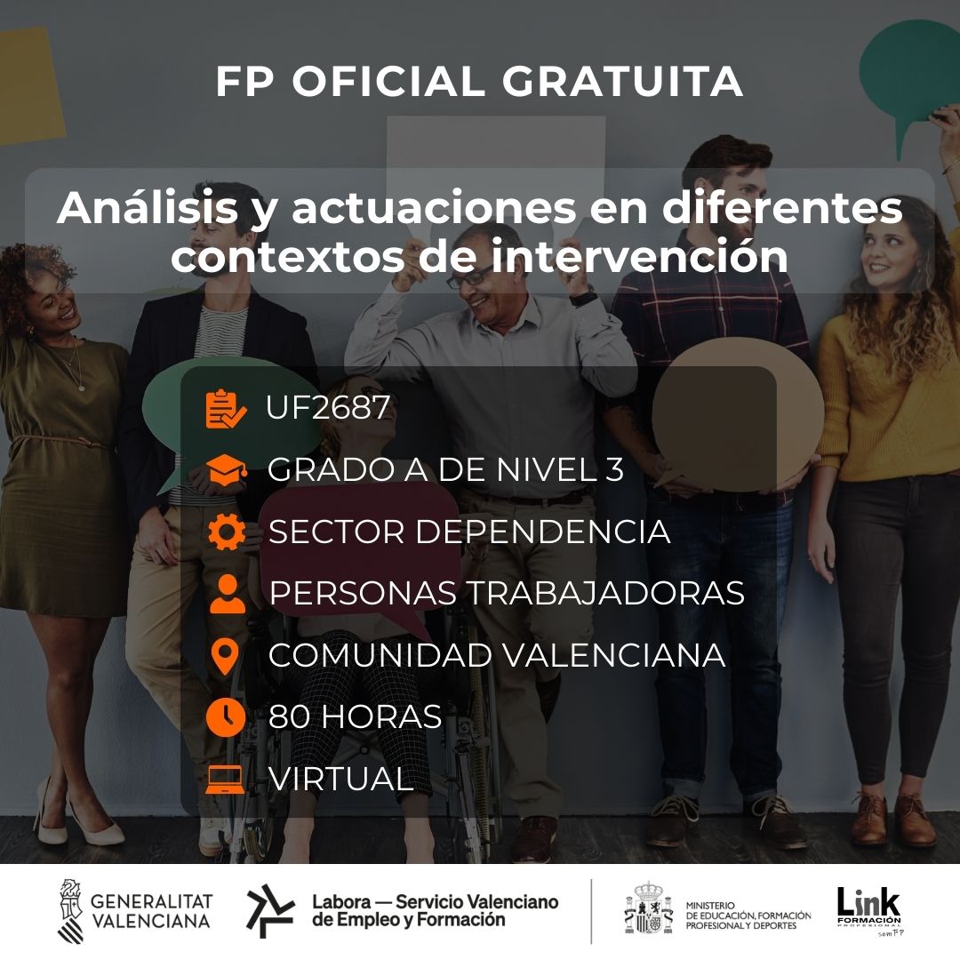 Curso de Análisis y actuaciones en diferentes contextos de intervención para trabajadores - Link Formación