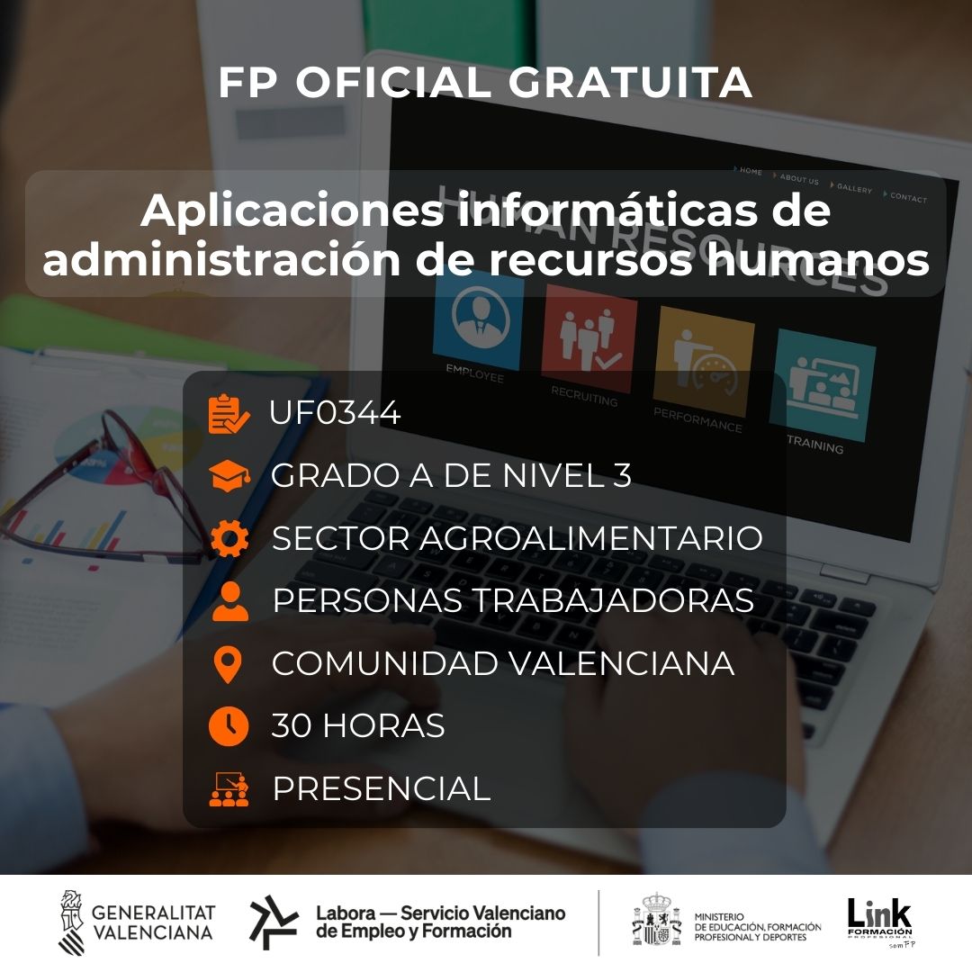 Curso de Aplicaciones informáticas de administración de recursos humanos para trabajadores - Link Formación