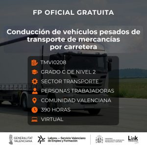 Curso de Conducción de vehículos pesados de transporte de mercancías por carretera para trabajadores - Link Formación