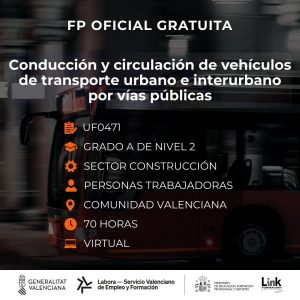 Curso de Conducción y circulación de vehículos de transporte urbano e interurbano por vías públicas para trabajadores - Link Formación