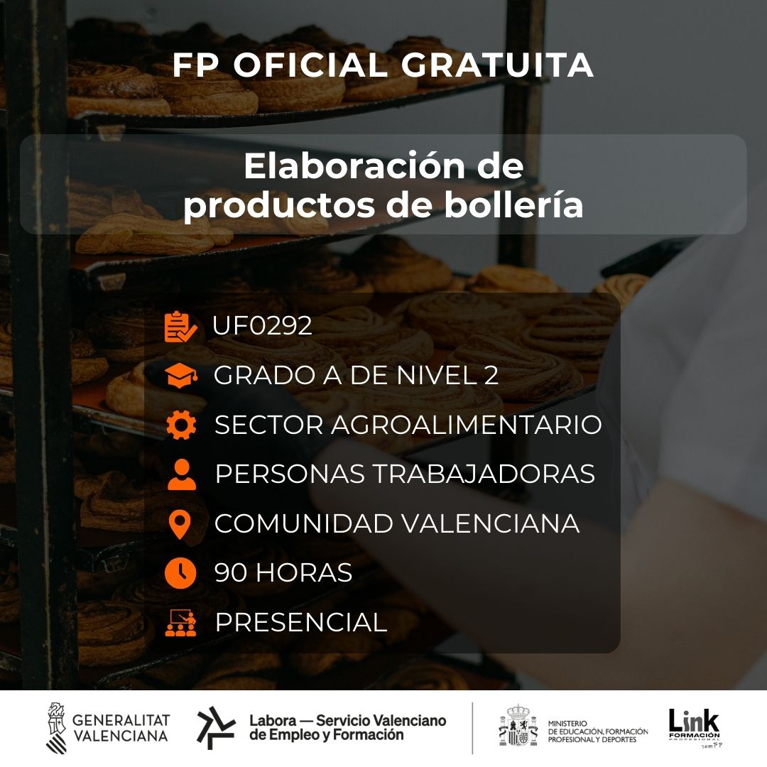 Curso de Elaboración de productos de bollería para trabajadores - Link Formación