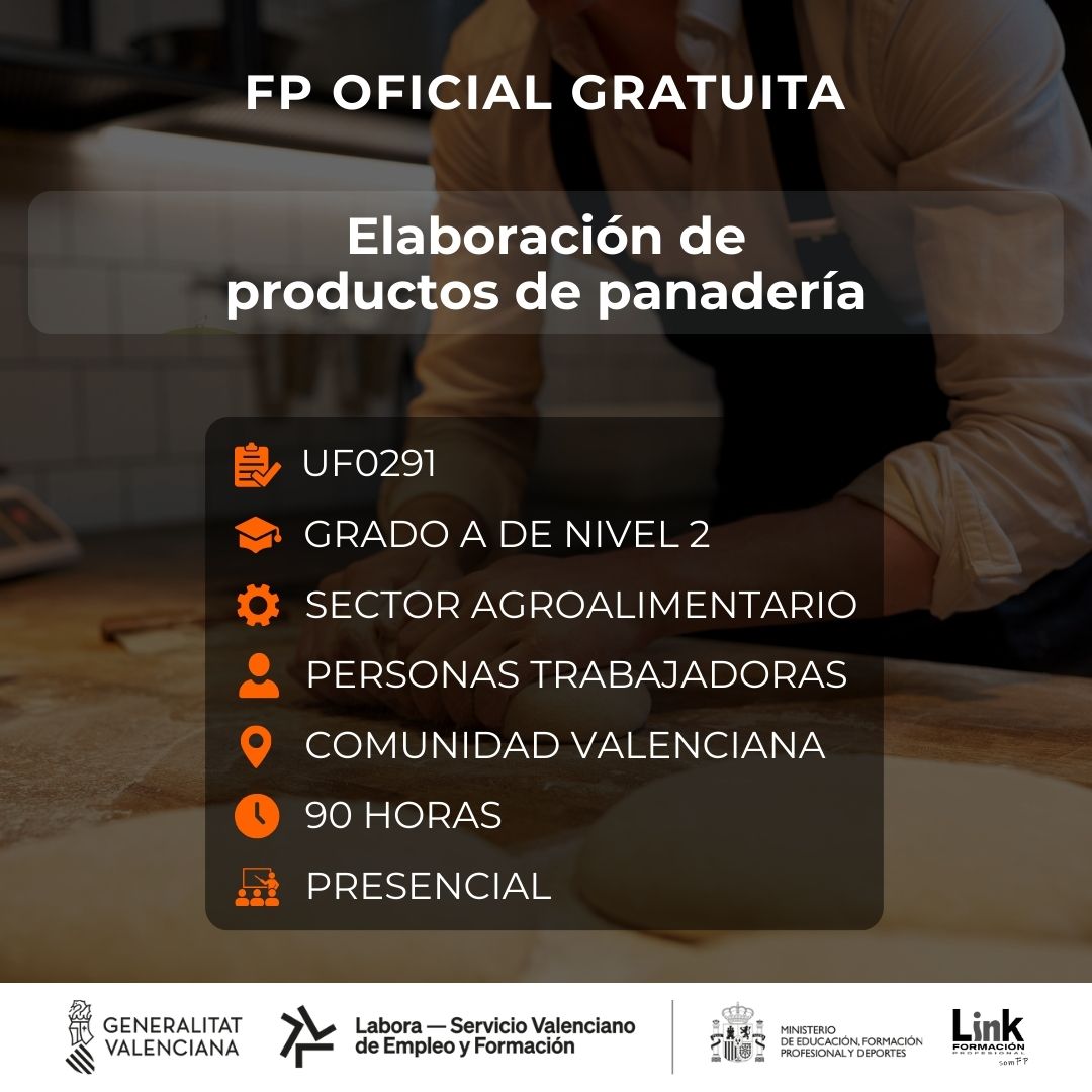 Curso de Elaboración de productos de panadería para trabajadores - Link Formación