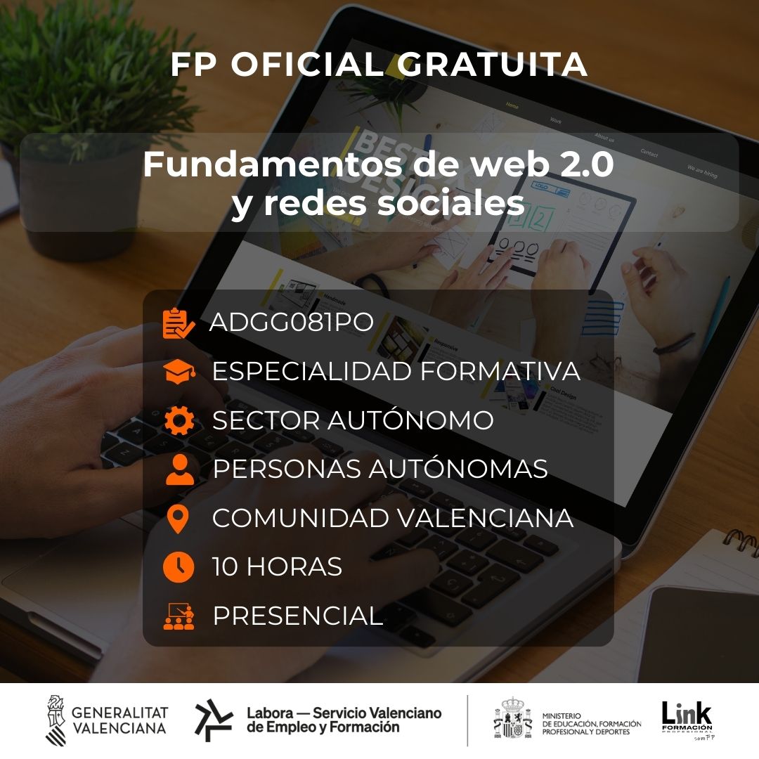 Curso de Fundamentos de web 2.0 y redes sociales para autónomos - Link Formación