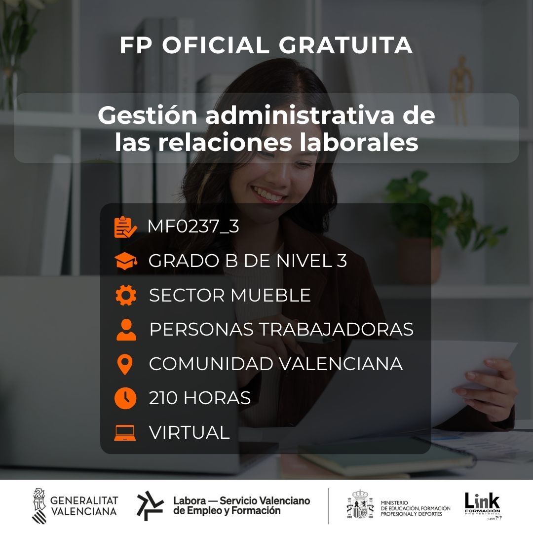 Curso de Gestión administrativa de las relaciones laborales para trabajadores - Link Formación