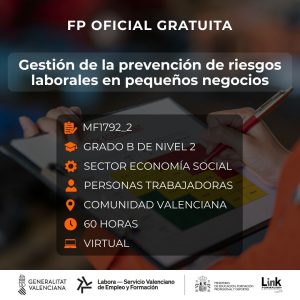 Curso de Gestión de la prevención de riesgos laborales en pequeños negocios para trabajadores - Link Formación