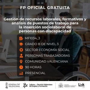 Curso de Gestión de recursos laborales, formativos y análisis de puestos de trabajo para la inserción sociolaboral de personas con discapacidad para trabajadores - Link Formación