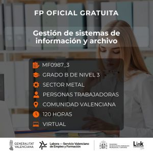 Curso de Gestión de sistemas de información y archivo para trabajadores - Link Formación