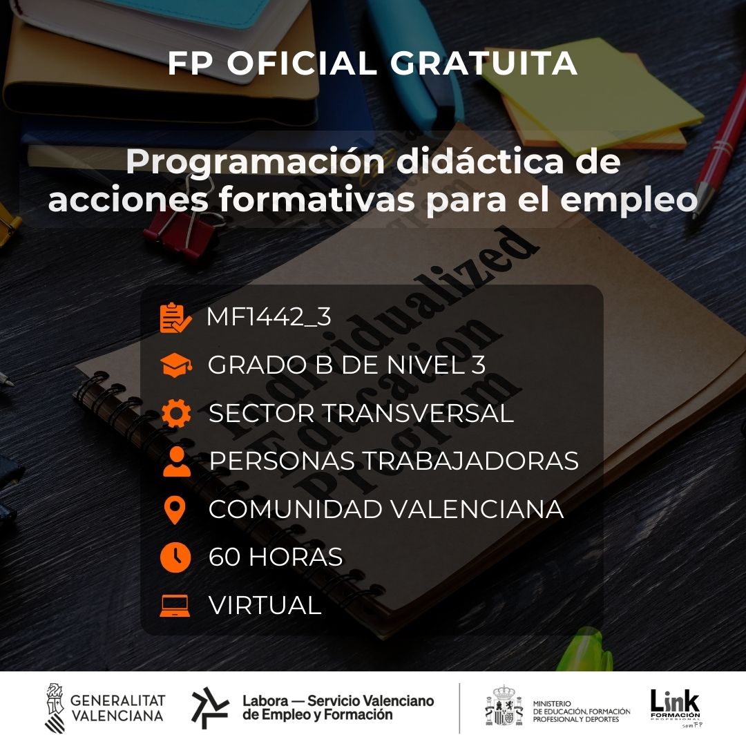 Curso de Programación didáctica de acciones formativas para el empleo para trabajadores - Link Formación