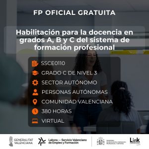 Curso de Habilitación para la docencia para autónomos - Link Formación