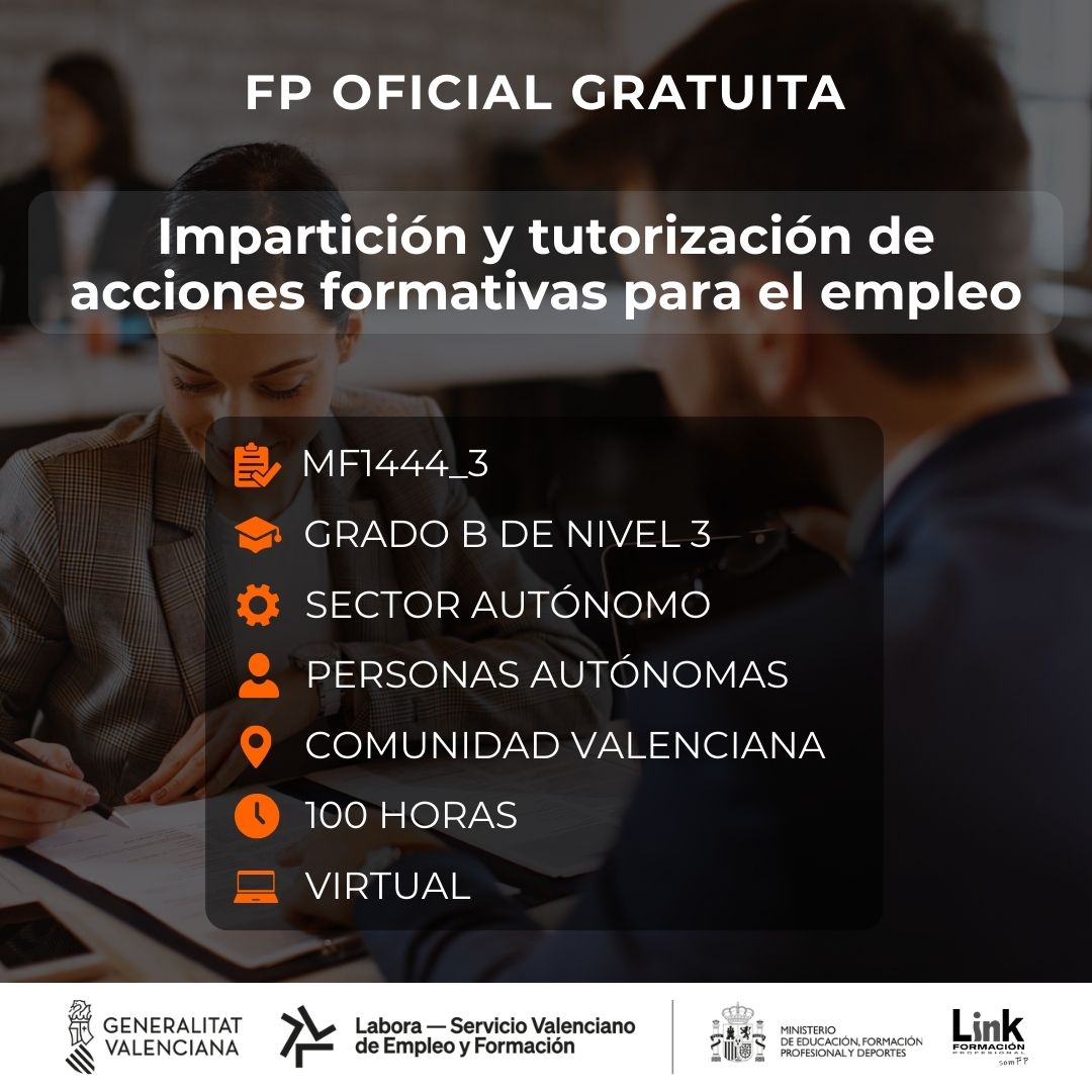Curso de Impartición y tutorización de acciones formativas para el empleo para autónomos - Link Formación