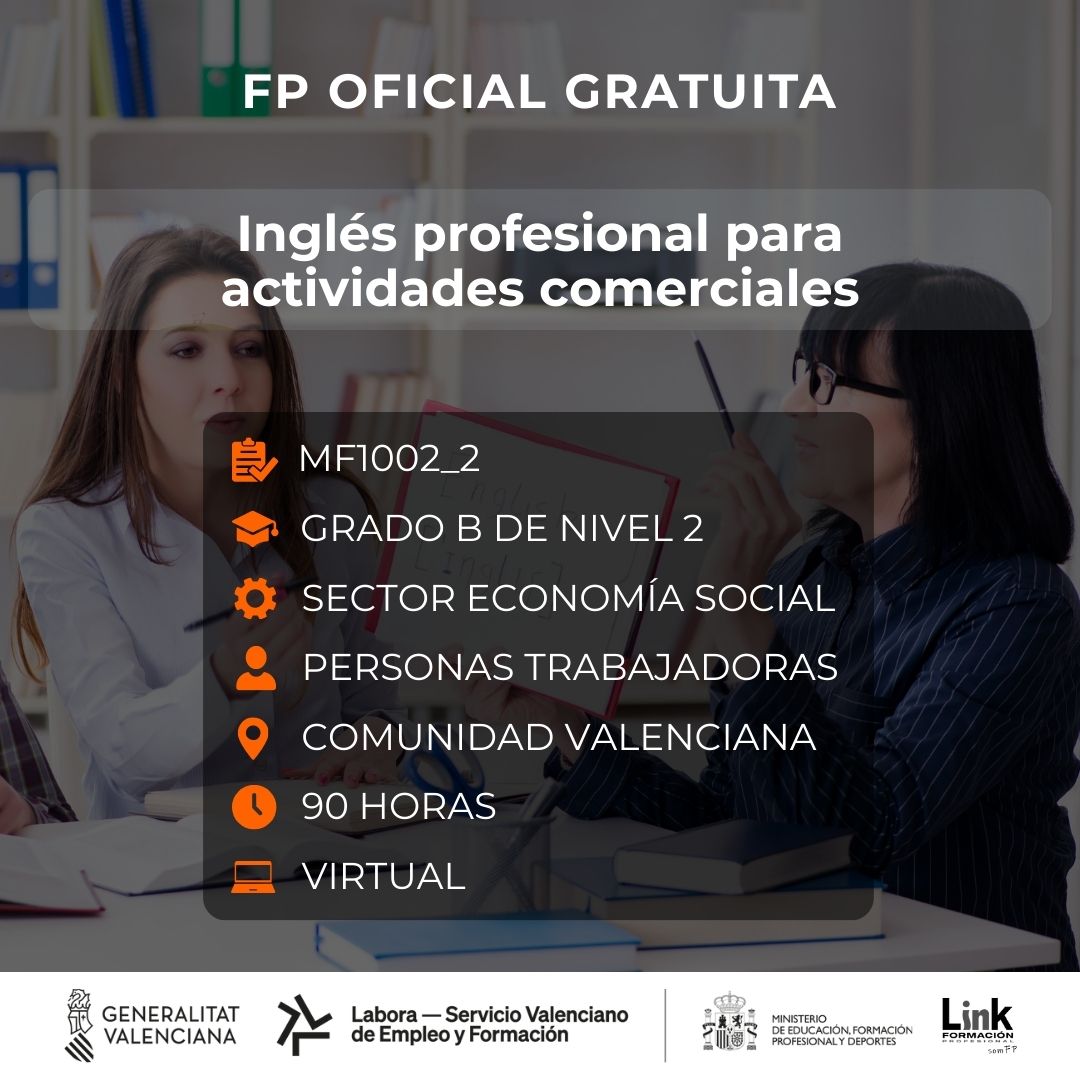 Curso de Inglés profesional para actividades comerciales para trabajadores - Link Formación