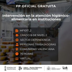 Curso de Intervención en la atención higiénico-alimentaria en instituciones para trabajadores - Link Formación