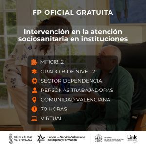 Curso de Intervención en la atención sociosanitaria en instituciones para trabajadores - Link Formación
