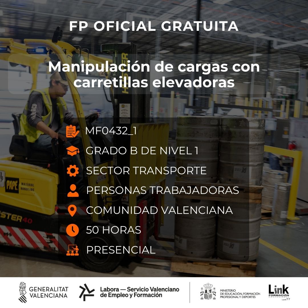 Curso de Manipulación de cargas con carretillas elevadoras para trabajadores - Link Formación