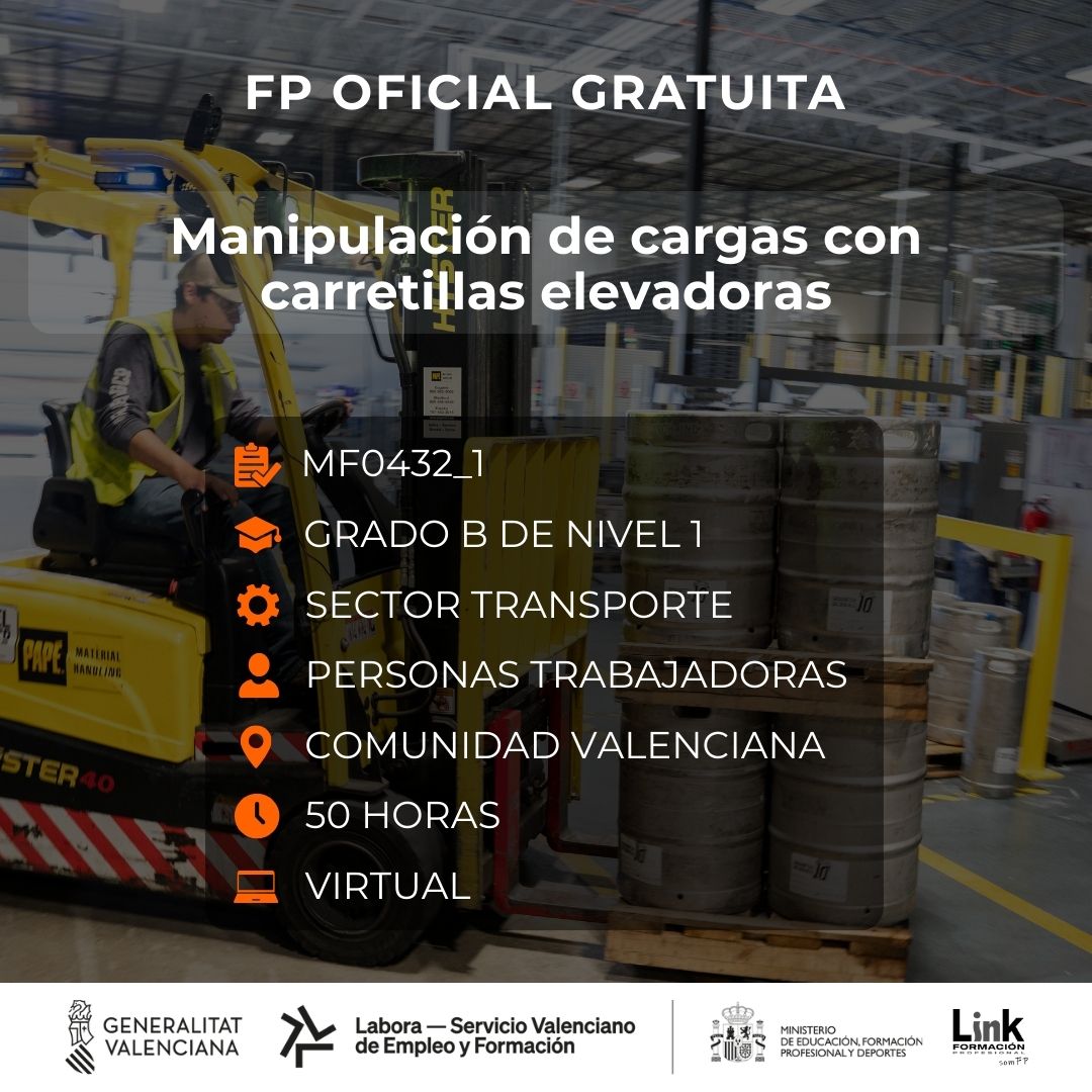 Curso de Manipulación de cargas con carretillas elevadoras para trabajadores - Link Formación