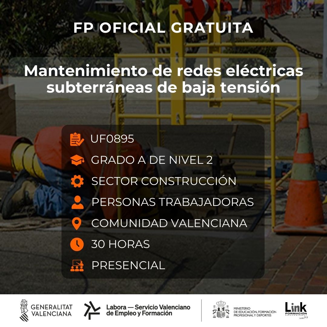 Curso de Mantenimiento de redes eléctricas subterráneas de baja tensión para trabajadores - Link Formación