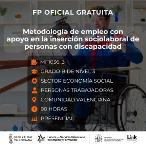 Curso de Metodología de empleo con apoyo en la inserción sociolaboral de personas con discapacidad para trabajadores - Link Formación
