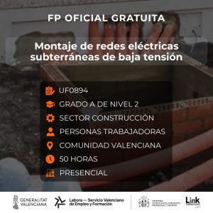 Curso de Montaje de redes eléctricas subterráneas de baja tensión para trabajadores - Link Formación