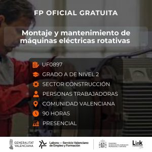 Curso de Montaje y mantenimiento de máquinas eléctricas rotativas para trabajadores - Link Formación