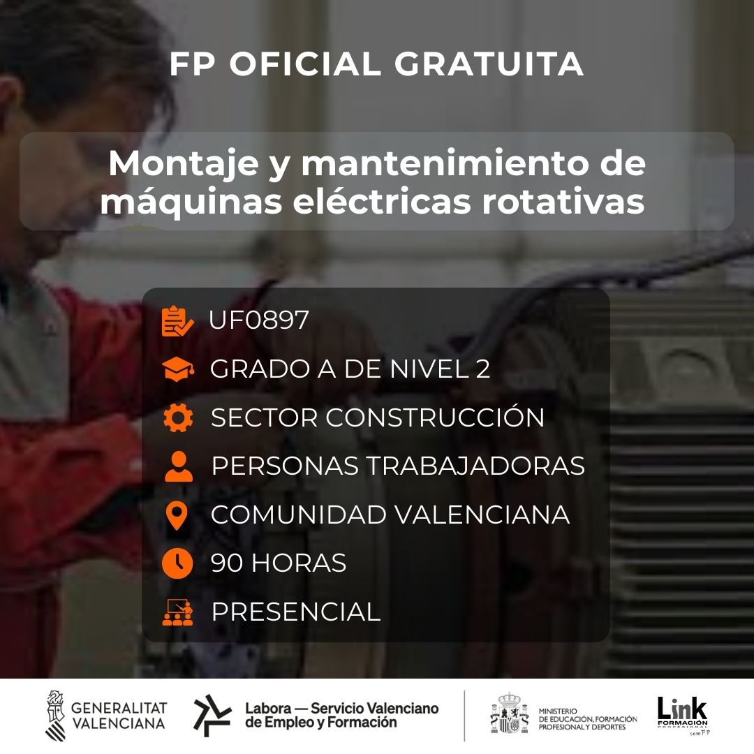 Curso de Montaje y mantenimiento de máquinas eléctricas rotativas para trabajadores - Link Formación
