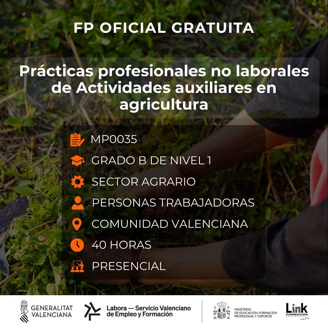 Curso de Actividades auxiliares en agricultura para trabajadores - Link Formación