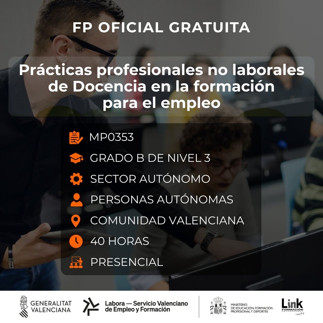 Curso de Docencia en la formación para el empleo para autónomos - Link Formación