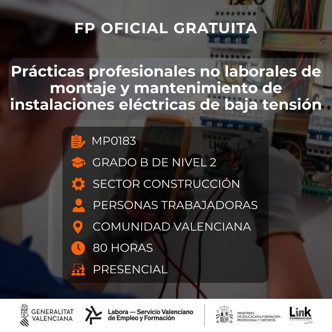 Curso de Montaje y mantenimiento de instalaciones eléctricas de baja tensión para trabajadores - Link Formación