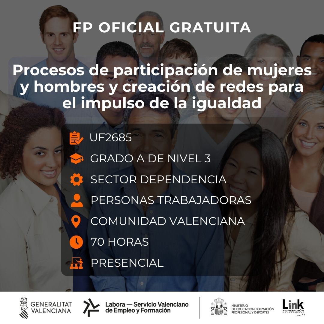 Curso de Procesos de participación de mujeres y hombres y creación de redes para el impulso de la igualdad para trabajadores - Link Formación