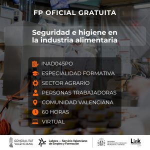 Curso de Seguridad e higiene en la industria alimentaria para trabajadores - Link Formación