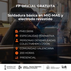Curso de Soldadura básica en MIG-MAG y electrodo revestido para desempleados - Link Formación