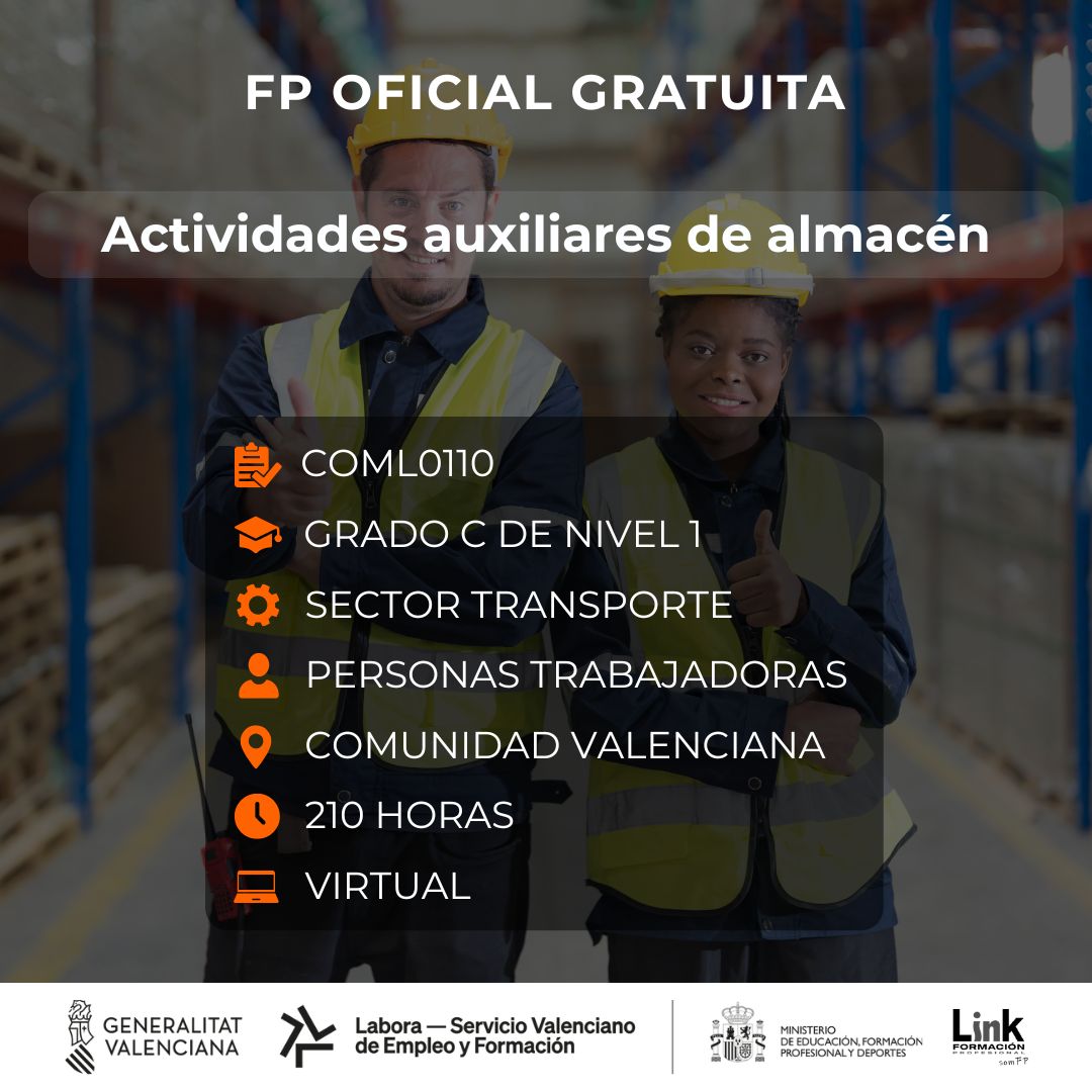 Curso de Actividades auxiliares de almacén para trabajadores - Link Formación