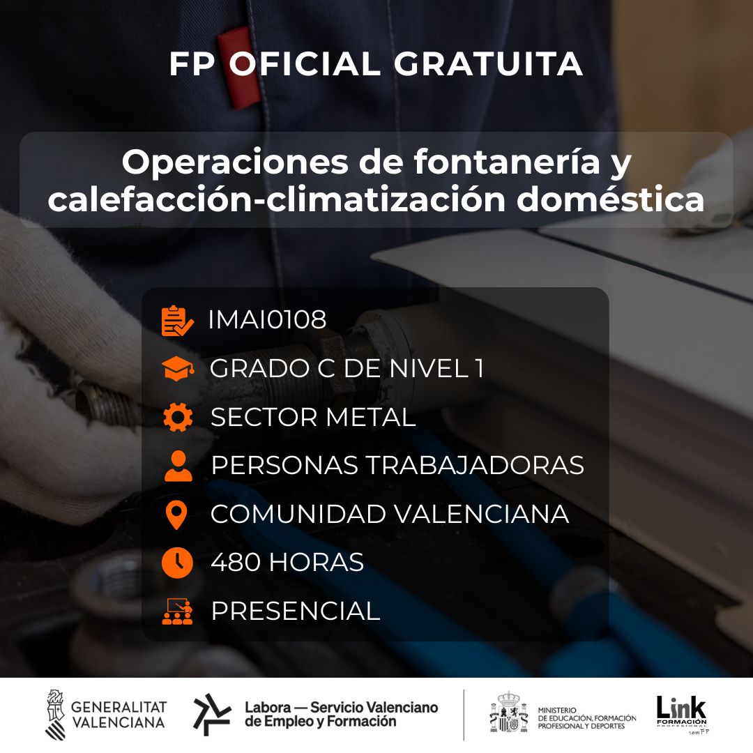 Curso de Operaciones de fontanería para trabajadores - Link Formación